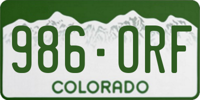 CO license plate 986ORF