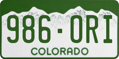 CO license plate 986ORI