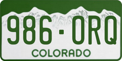 CO license plate 986ORQ
