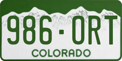 CO license plate 986ORT