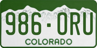CO license plate 986ORU