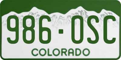 CO license plate 986OSC