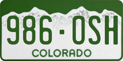 CO license plate 986OSH