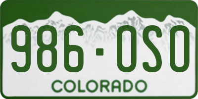 CO license plate 986OSO