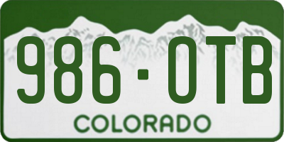 CO license plate 986OTB