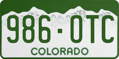 CO license plate 986OTC