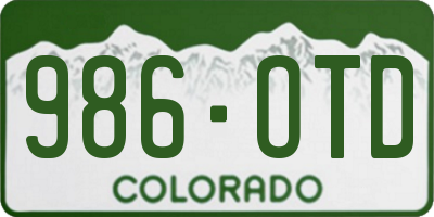 CO license plate 986OTD