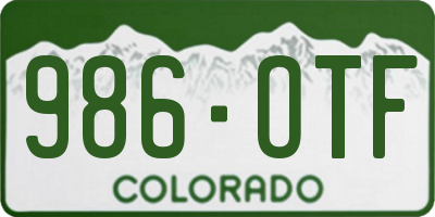 CO license plate 986OTF