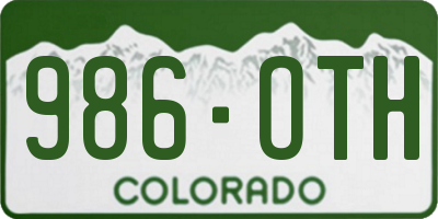 CO license plate 986OTH