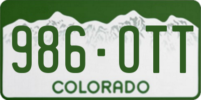 CO license plate 986OTT