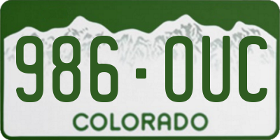 CO license plate 986OUC
