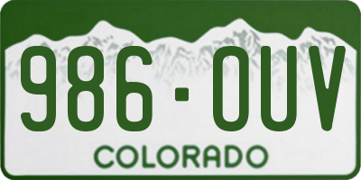 CO license plate 986OUV