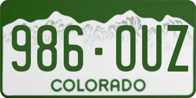 CO license plate 986OUZ