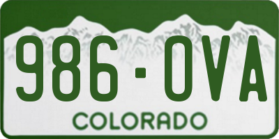 CO license plate 986OVA