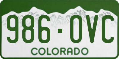 CO license plate 986OVC