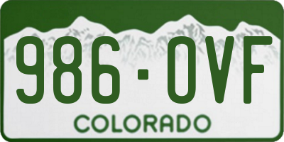 CO license plate 986OVF