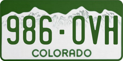 CO license plate 986OVH