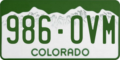 CO license plate 986OVM