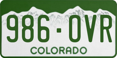 CO license plate 986OVR