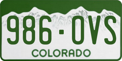 CO license plate 986OVS