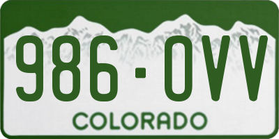 CO license plate 986OVV