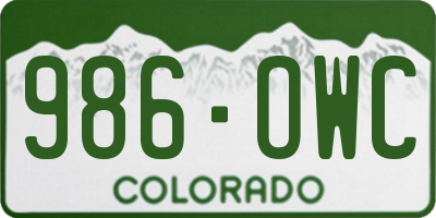 CO license plate 986OWC