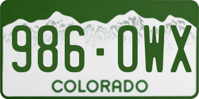 CO license plate 986OWX