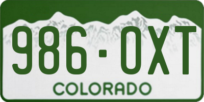 CO license plate 986OXT