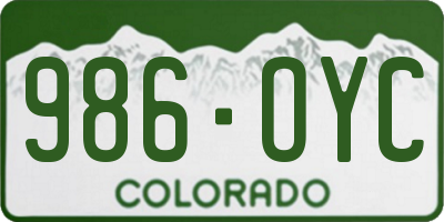 CO license plate 986OYC