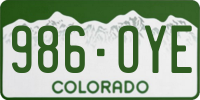 CO license plate 986OYE