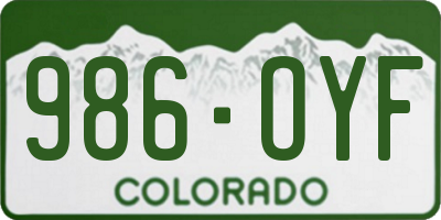 CO license plate 986OYF