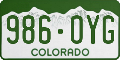CO license plate 986OYG