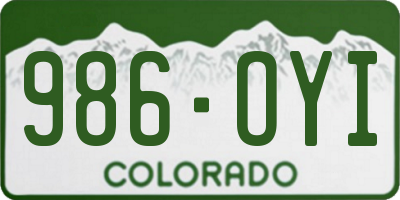CO license plate 986OYI