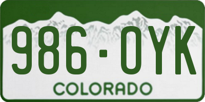 CO license plate 986OYK