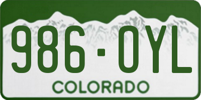 CO license plate 986OYL
