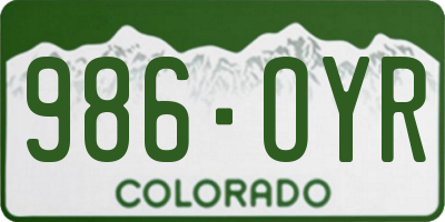 CO license plate 986OYR