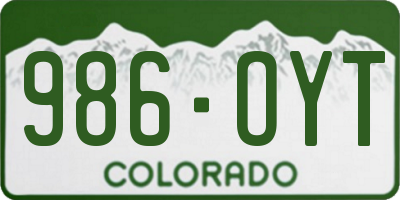 CO license plate 986OYT