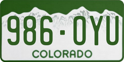 CO license plate 986OYU