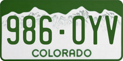 CO license plate 986OYV