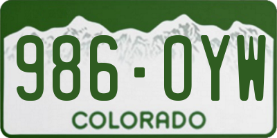 CO license plate 986OYW