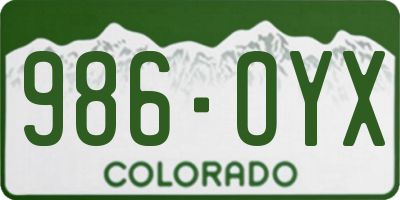 CO license plate 986OYX
