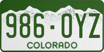 CO license plate 986OYZ