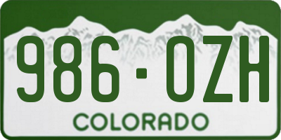 CO license plate 986OZH