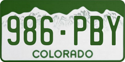 CO license plate 986PBY