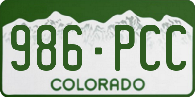 CO license plate 986PCC