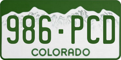 CO license plate 986PCD