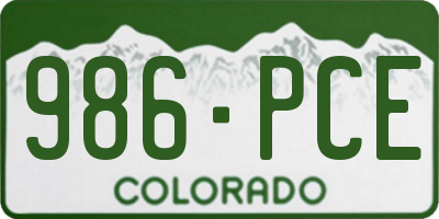 CO license plate 986PCE