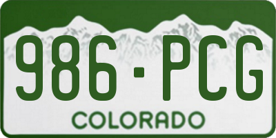 CO license plate 986PCG