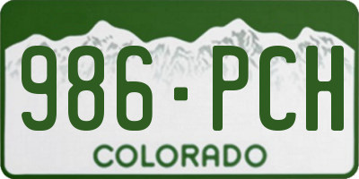 CO license plate 986PCH