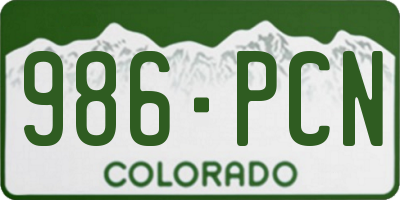CO license plate 986PCN
